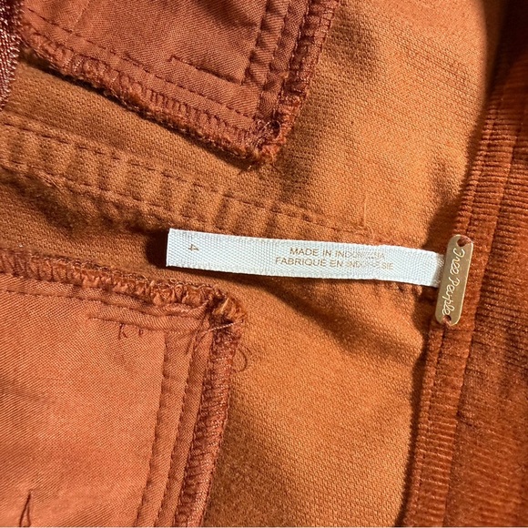 FREE PEOPLE Rust Brown corduroy Old School Love jumper Dress size 4 - Picture 11 of 14